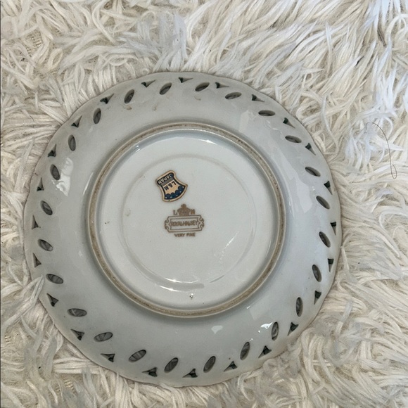 Royal Halsey China Floral Decorative Plate with Gold Accents - Picture 2 of 2